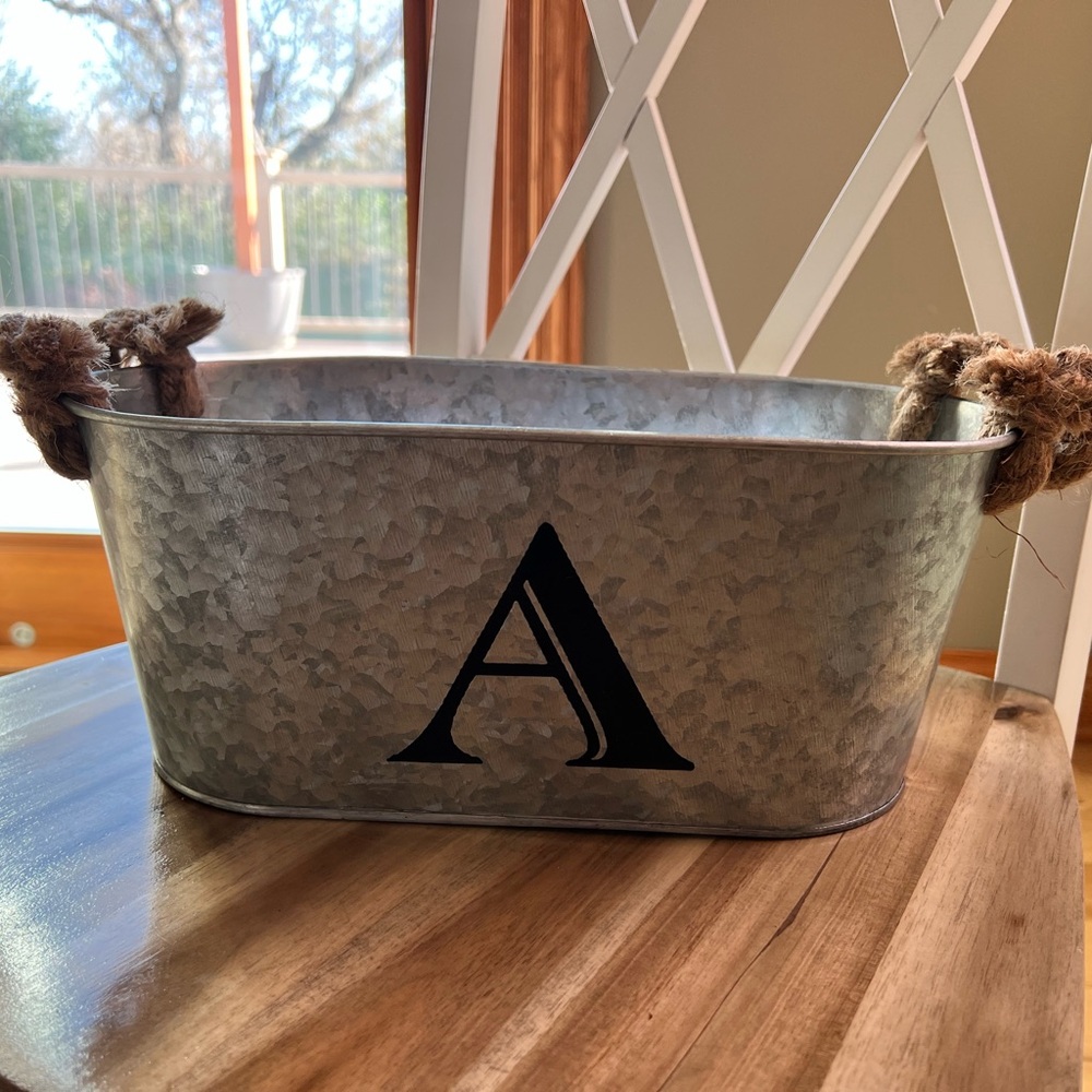 Galvanized letter basket